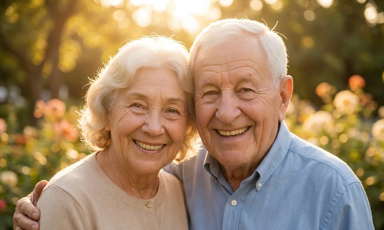 Χαμογελαστό ηλικιωμένο ζευγάρι